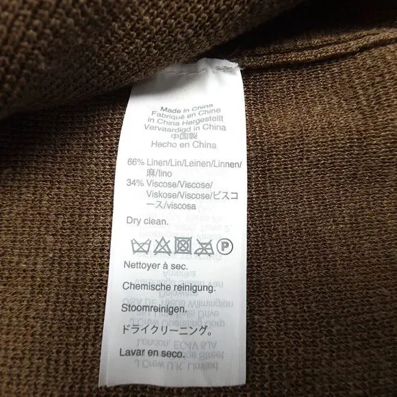 J CREW Long Linen Knit Juliette Collarless Sweater Blazer Old Money Medium Brown - Picture 7 of 7